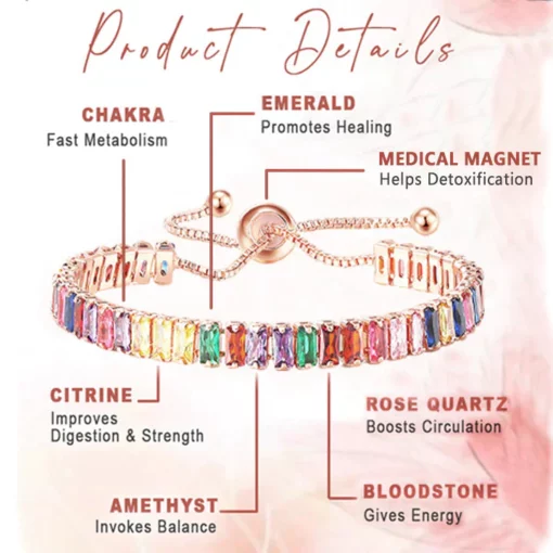 CrystalPower™ Bracelet Tourmaline Manjetiku tad-Drenaġġ Limfatiku