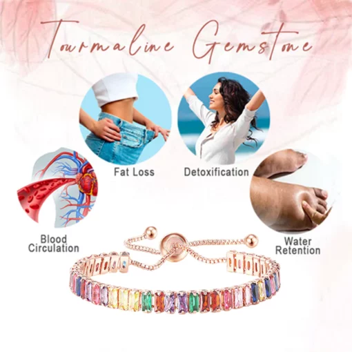 CrystalPower™ Bracelet Tourmaline Manjetiku tad-Drenaġġ Limfatiku