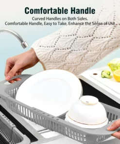 Удължена кухненска мивка, регулируема кошница за оттичане