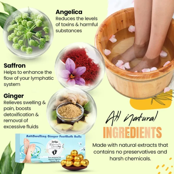 HealthSpa™Bolas de baño para pies antihinchazón de jengibre