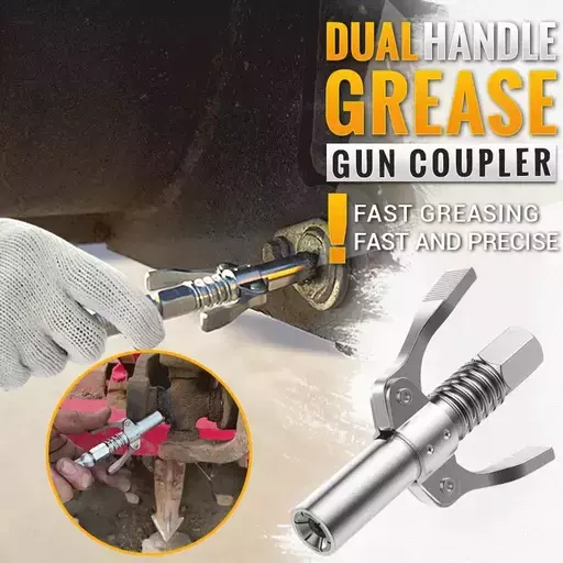 Acoplador de pistola de graxa de mango dual de alta presión