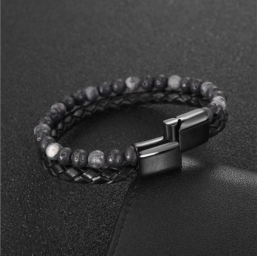 Human+ Pro Magnetic Clasp Lava Volcanic Stone Beaded Bracelet