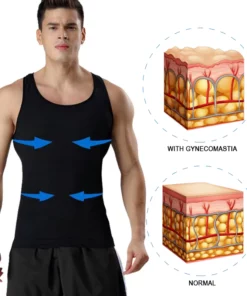Camiseta sin mangas de compresión para ginecomastia de peito