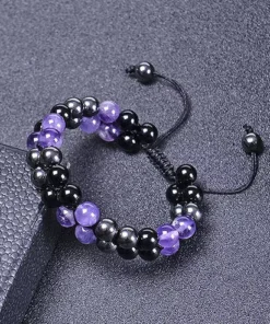 Metaphy Classique DoubleAmethyst Beaded Bracelet