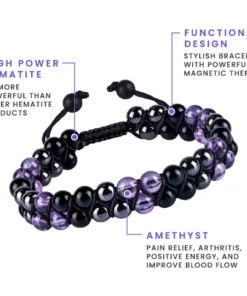 Metaphy DoubleAmethyst Beaded Bracelet