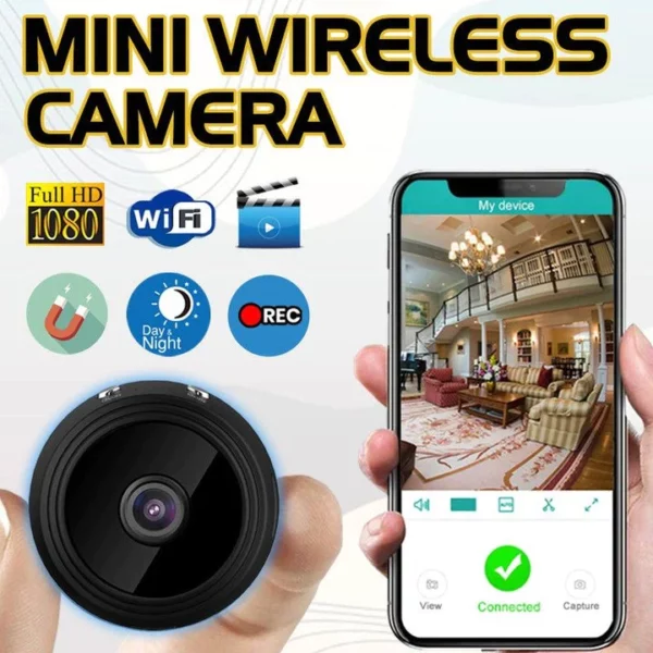 Mini 1080p HD රැහැන් රහිත චුම්බක ආරක්ෂක කැමරාව