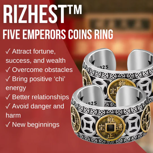 RIZHEST™ Fünf-Kaiser-Münzenring