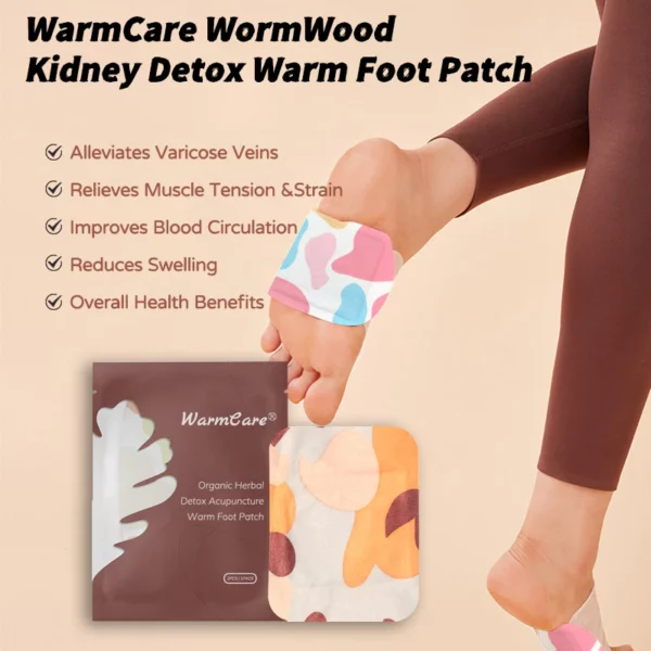 WarmCare® òganik èrbal Detox akuponktur Warm Foot Patch