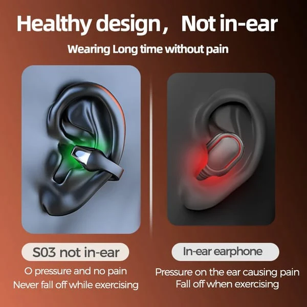 Headphone Konduksi Tulang Klip Telinga Nirkabel