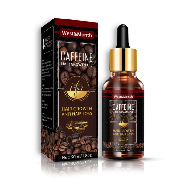 Aceite capilar de crecemento rápido para mulleres 100% cafeína vegana antialopecia