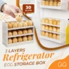 Caixa de armazenamento de ovos para geladeira de 3 camadas