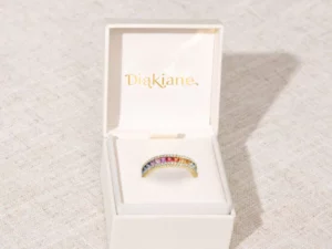 Diakiane Celeste Regenbogen-Turmalin Spinni-Ring