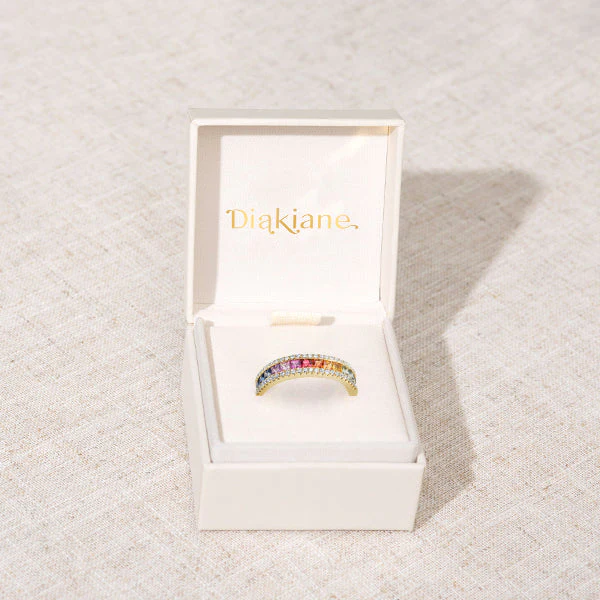Diakiane Celeste Regenbogen-Turmalin 스피니 링