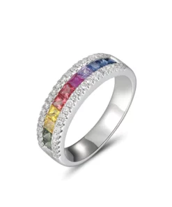 Diakiane Regenbogen-Turmalin Spinni-Ring