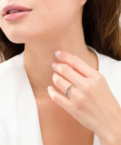 Diakiane Regenbogen-Turmalin Spinni-Ring