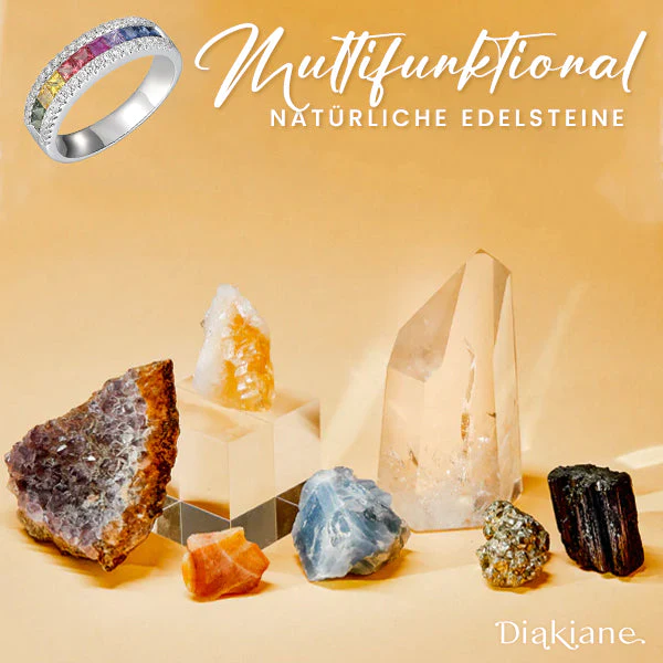 Diakiane Regenbogen-Turmalin Spinni-Ring