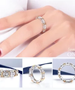 Gold-Plated Dichroic Inlaid Zircon Ring