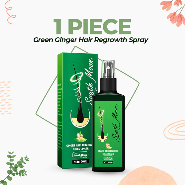 Spray para el crecimiento del cabello de jengibre verde