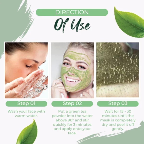 Mascarilla exfoliante de limpieza profunda en polvo de té verde