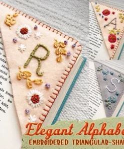 Hand Embroidered Alphabet Corner Bookmark