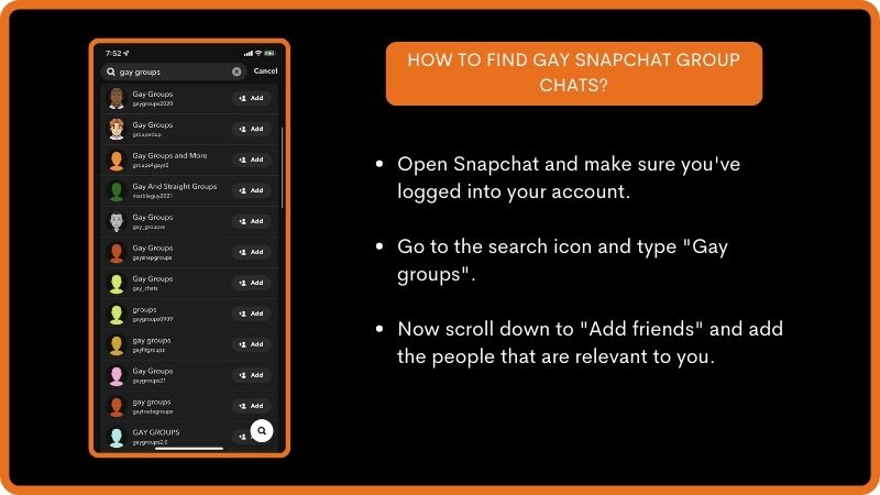Com trobar grups de Snapchat gai?