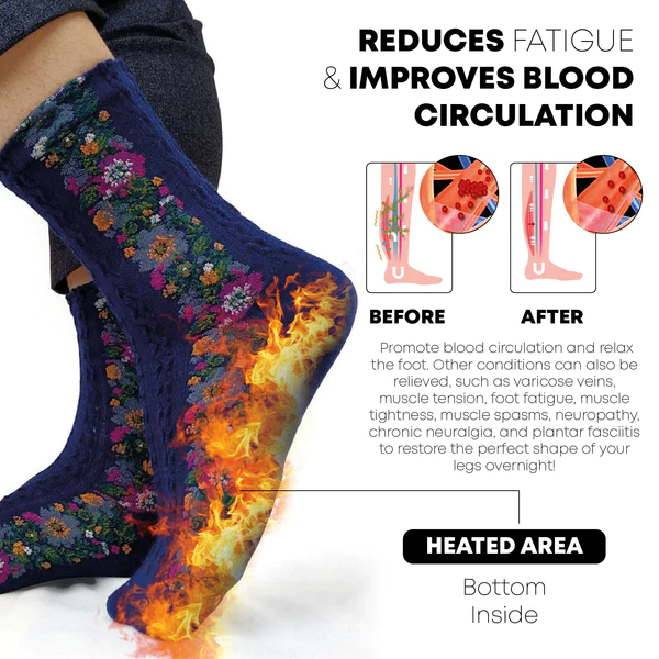 IONFit HeatingDetoxify Floral Socks