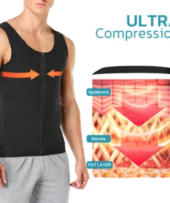 MANSON Gynecomastia Compress Zipper Vest