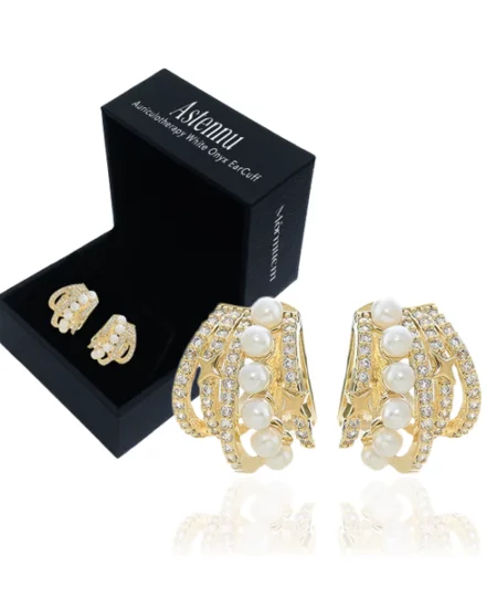 Mormuem™ Astennu Lymphvity Auriculotherapy White Onyx EarCuff