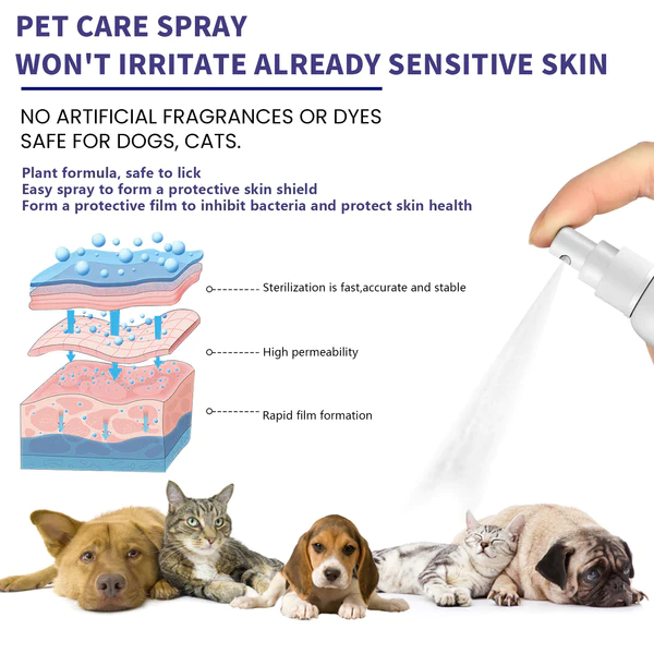 Pet Care antibakteriális kezelő spray macskáknak és kutyáknak