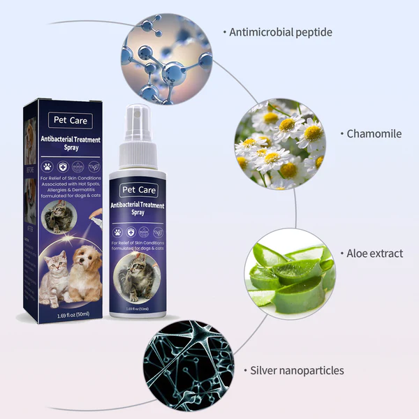 Spray de tratament antibacterian pentru îngrijirea animalelor de companie pentru pisici și câini