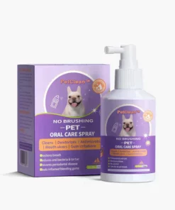 PetClean™ Spray de limpeza de dentes para cães e gatos, elimina o mau hálito, combate o tártaro e a placa, sem escovar