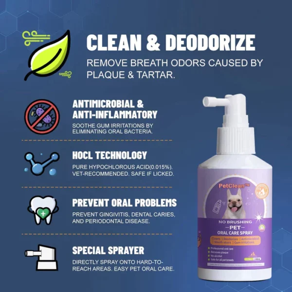 Spray de limpeza de dentes PetClean™ para cans e gatos