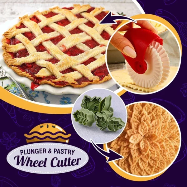 Pie Crust Wheel Cutter & Decorator කට්ටලය