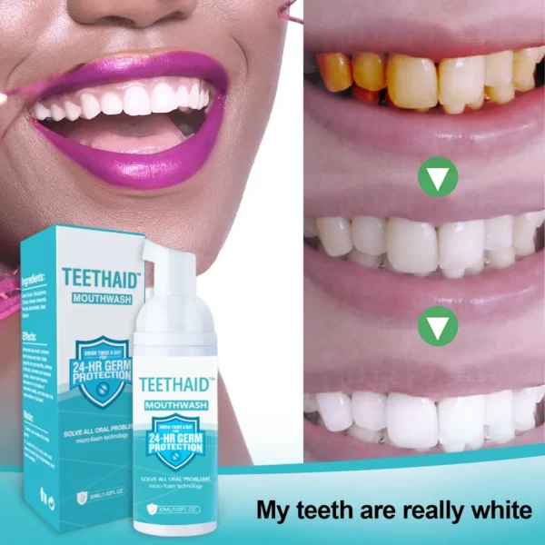 Teethaid™ خالص ہربل سپر وائٹنگ اور دانتوں اور منہ کی مرمت کا موس