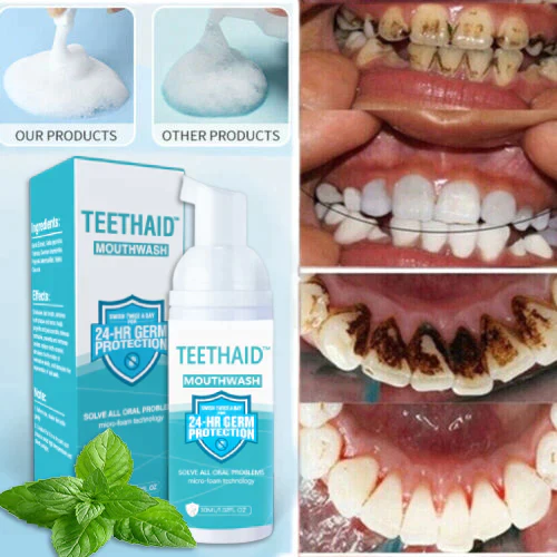 Teethaid™ ピュア ハーバル スーパー ホワイトニング & 歯と口の修復ムース