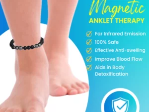 Anti-edema MagneticTherapy Obsidian Anklet