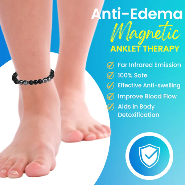 Anti-edem MagneticTherapy Obsidian Anklet