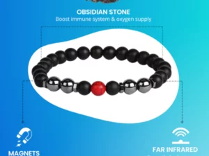 Anti-edema MagneticTherapy Obsidian Anklet