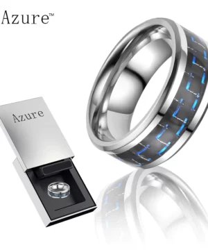 Azure™ Blue Carbon Titan Ring