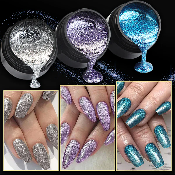 Beauty Glitter Platinum Nael Gel