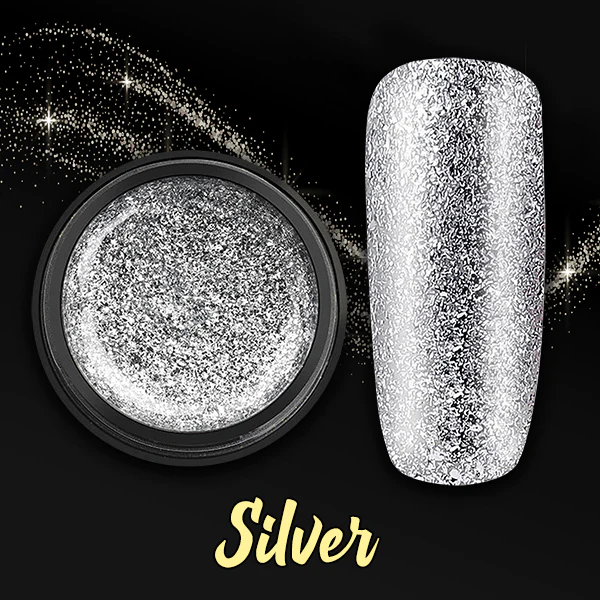 Schéinheet Glitter Platin Nagelgel