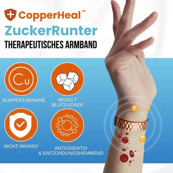 CopperHeal™ ZuckerRunter therapeutische armband