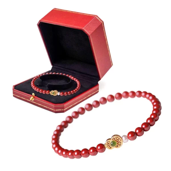 Pulsera de cinabrio de calabaza FengShui