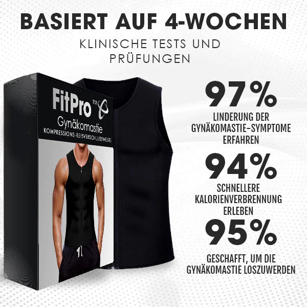 FitPro™ Gynäkomastie-Kompressions-Reißversschlussweste