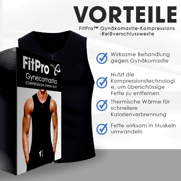 FitPro™ Gynäkomastie-Kompressions-Reißversschlussweste