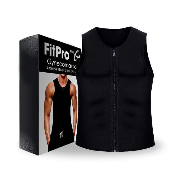 Chaleco de compresión con cremallera FitPro™ para ginecomastia
