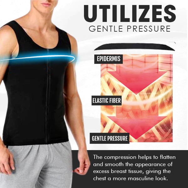 Chaleco de compresión con cremallera FitPro™ para ginecomastia