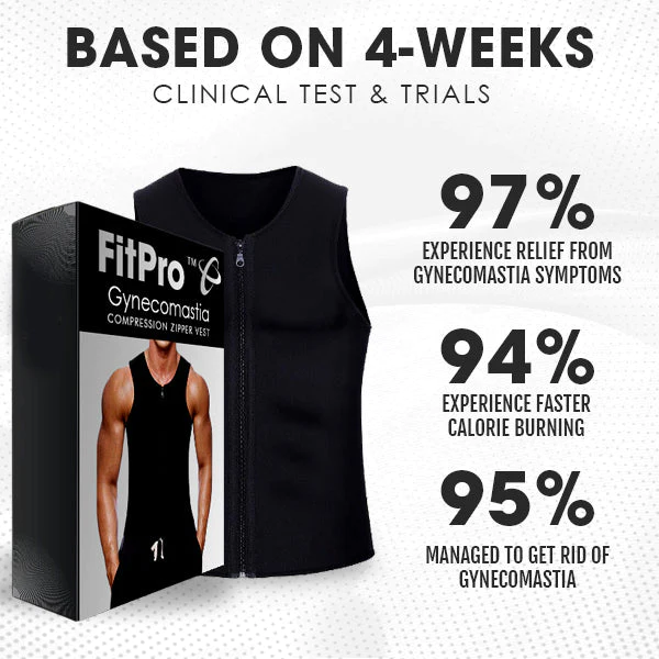 Chaleco de compresión con cremallera para ginecomastia FitPro™