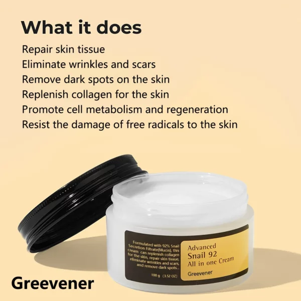 Crema reafirmante y reafirmante de colágeno de caracol coreano Greevener