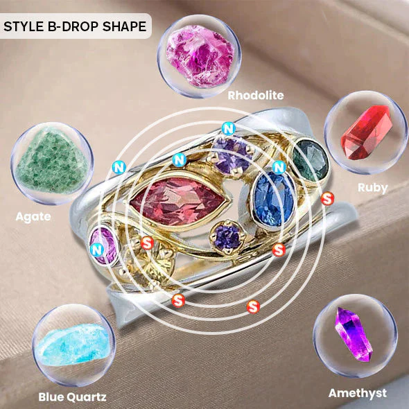 HeathCryt™ مقناطيسي قطب Detox Slimming Fashion Crystal Ionx Ring